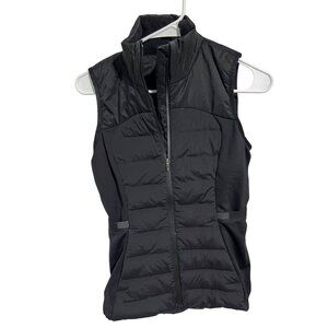 Lululemon Womens Black Puffer Vest Size M With Full-Zip & Reflective Details